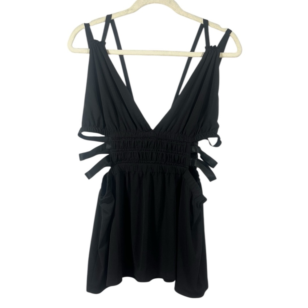 Express Black Strappy V-Neck Tank Top